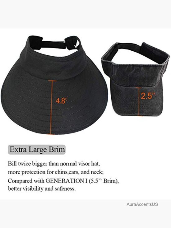 2-Pack Wide Brim Sun Visor Hat - UPF 50+ Cotton - Adjustable main image 4